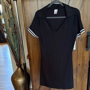 No Boundaries Black Dress with White Accents